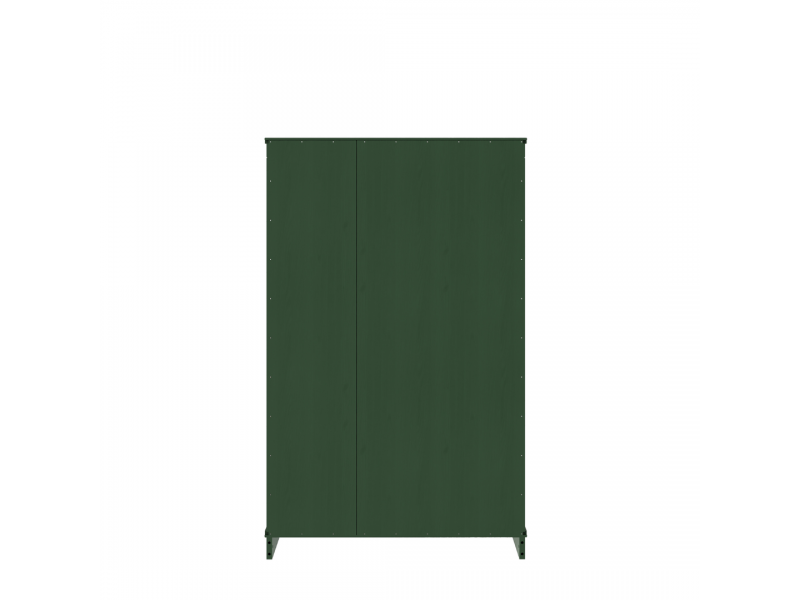 Estante de madeira com 1,19 m na cor verde com duas portas de vidro / Coleção biblioteca